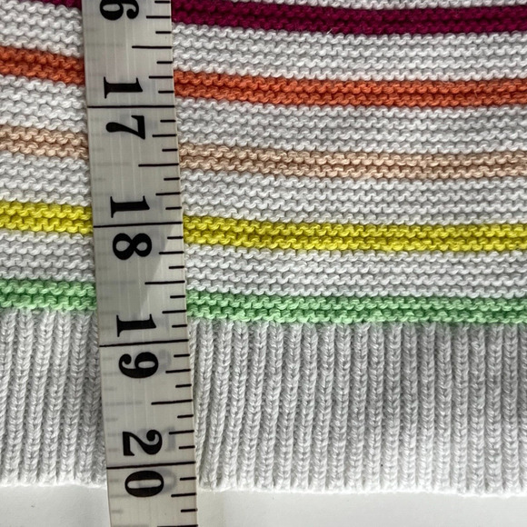 Loft Women's Size‎ Medium Button Front Sweater Tank Cotton Rainbow Stripe - Picture 7 of 7